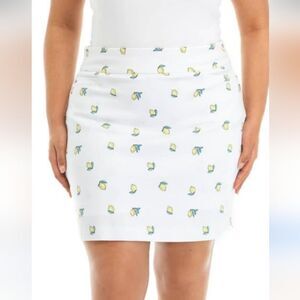 Kim Rogers Lemon Print Tummy Control Skort Size 16 NWT